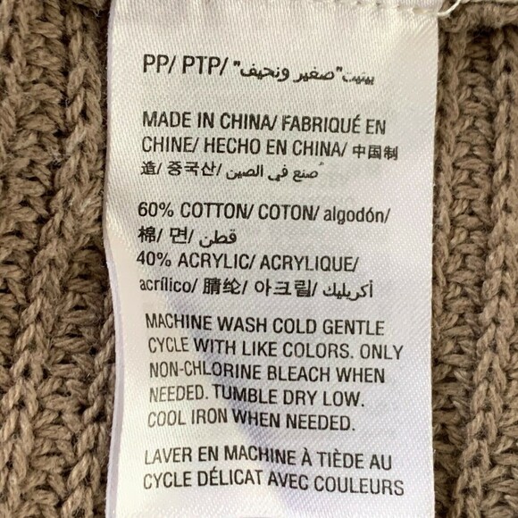 Style & Co Knit Long Sweater Women Petite Small Mixed Stitch Beige Olive Hi-low - Picture 8 of 8